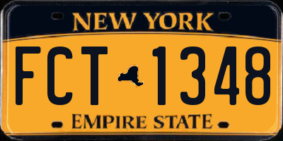 NY license plate FCT1348