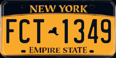 NY license plate FCT1349