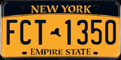 NY license plate FCT1350