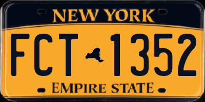 NY license plate FCT1352