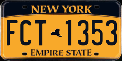 NY license plate FCT1353