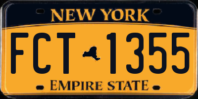 NY license plate FCT1355