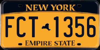 NY license plate FCT1356