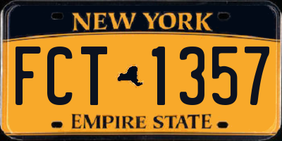 NY license plate FCT1357