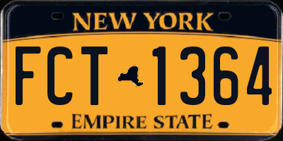 NY license plate FCT1364