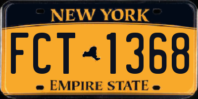 NY license plate FCT1368
