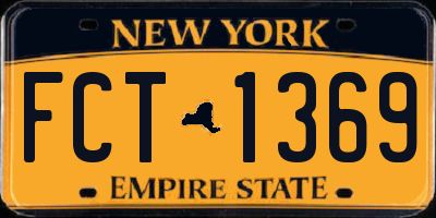 NY license plate FCT1369