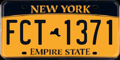 NY license plate FCT1371