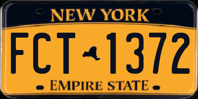 NY license plate FCT1372