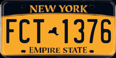 NY license plate FCT1376