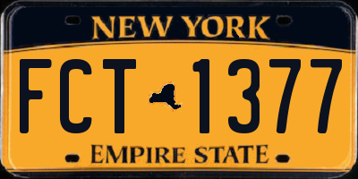 NY license plate FCT1377