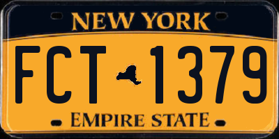 NY license plate FCT1379