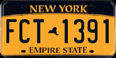 NY license plate FCT1391