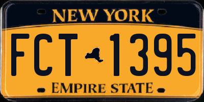 NY license plate FCT1395
