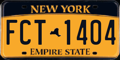 NY license plate FCT1404