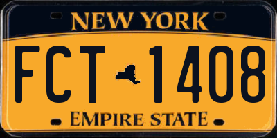 NY license plate FCT1408