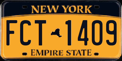 NY license plate FCT1409