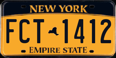 NY license plate FCT1412