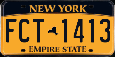 NY license plate FCT1413