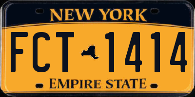 NY license plate FCT1414