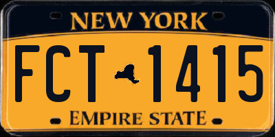 NY license plate FCT1415