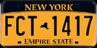 NY license plate FCT1417