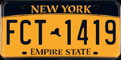 NY license plate FCT1419