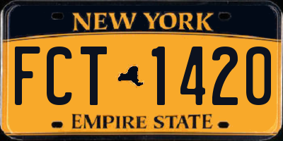NY license plate FCT1420
