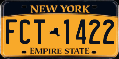NY license plate FCT1422
