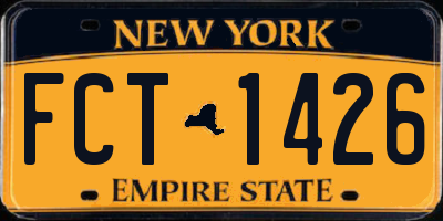 NY license plate FCT1426