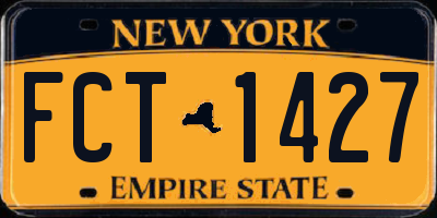NY license plate FCT1427