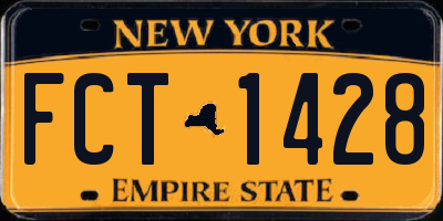 NY license plate FCT1428