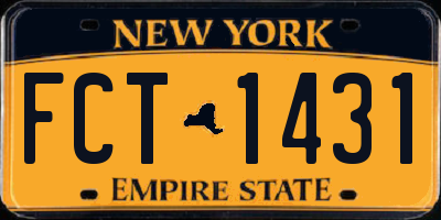 NY license plate FCT1431