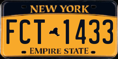 NY license plate FCT1433
