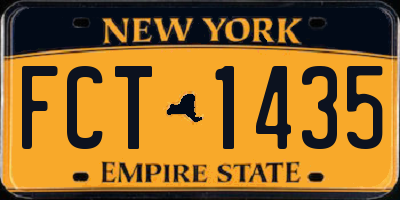 NY license plate FCT1435