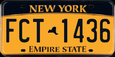 NY license plate FCT1436