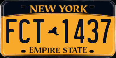 NY license plate FCT1437