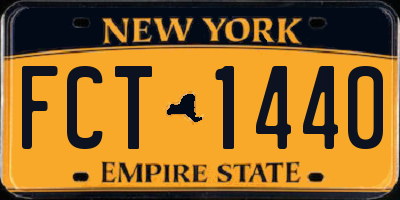 NY license plate FCT1440