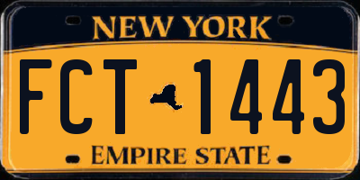 NY license plate FCT1443