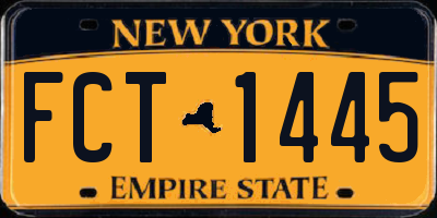 NY license plate FCT1445