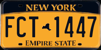 NY license plate FCT1447