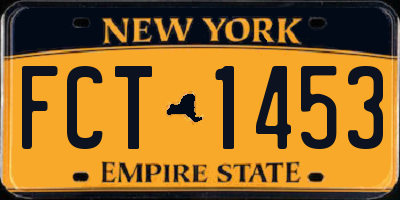 NY license plate FCT1453