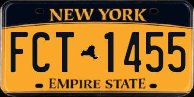NY license plate FCT1455