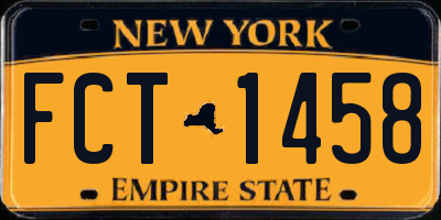NY license plate FCT1458