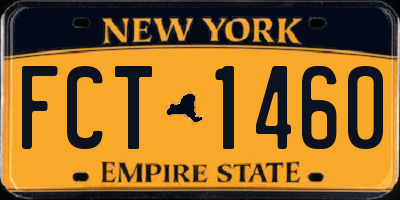 NY license plate FCT1460