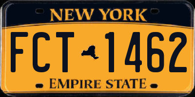 NY license plate FCT1462