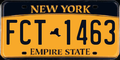 NY license plate FCT1463
