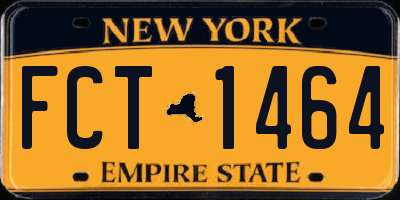 NY license plate FCT1464