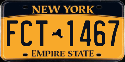NY license plate FCT1467