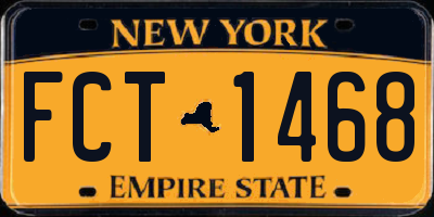 NY license plate FCT1468